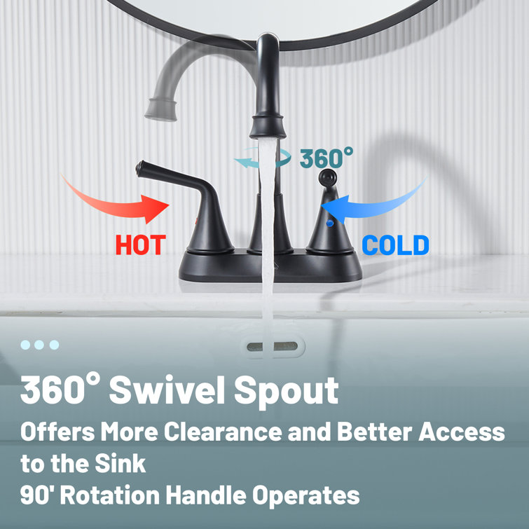 4-inch Centerset Bathroom Sink Faucet with Drain 1.2 GPM