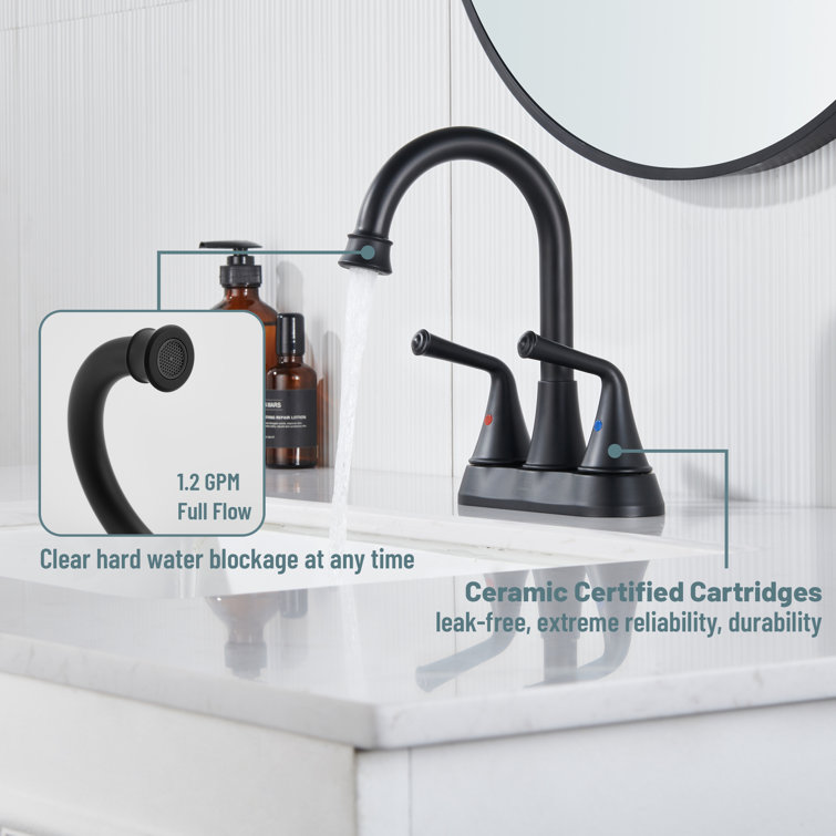 4-inch Centerset Bathroom Sink Faucet with Drain 1.2 GPM