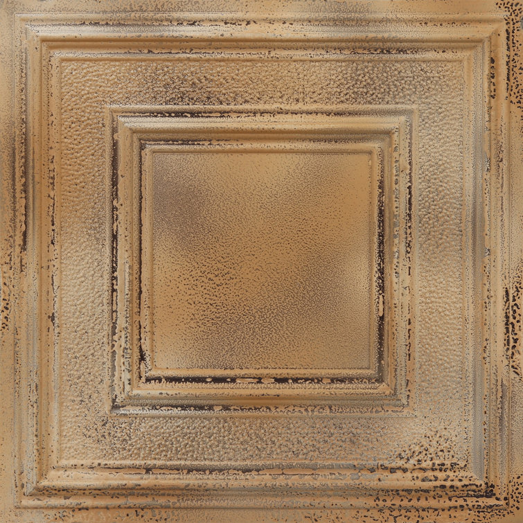 Savannah Stained Metal 24" Square PVC Ceiling Tile