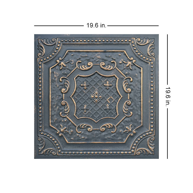Charcoal Copper Polystyrene Glue-Up Ceiling Tile, 1.6 Ft. x 1.6 Ft.