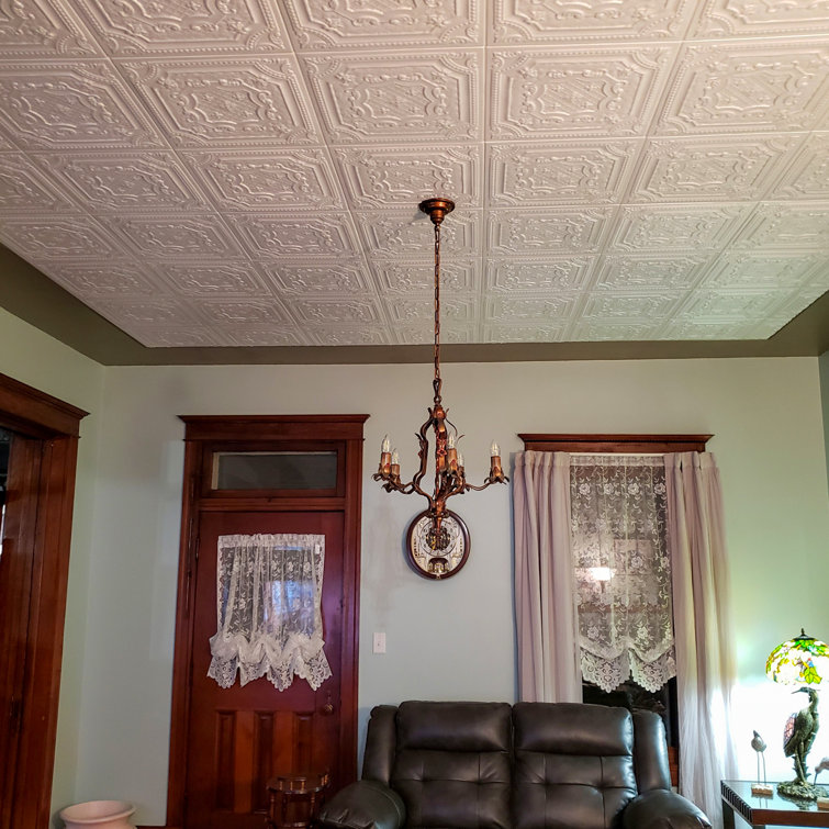 Antique Brass Faux Tin Glue-Up Ceiling Tile Set