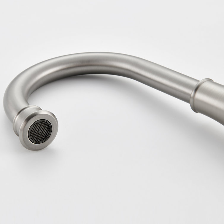Brushed Nickel 8-Inch Widespread 2-Handle Bathroom Faucet with Drain