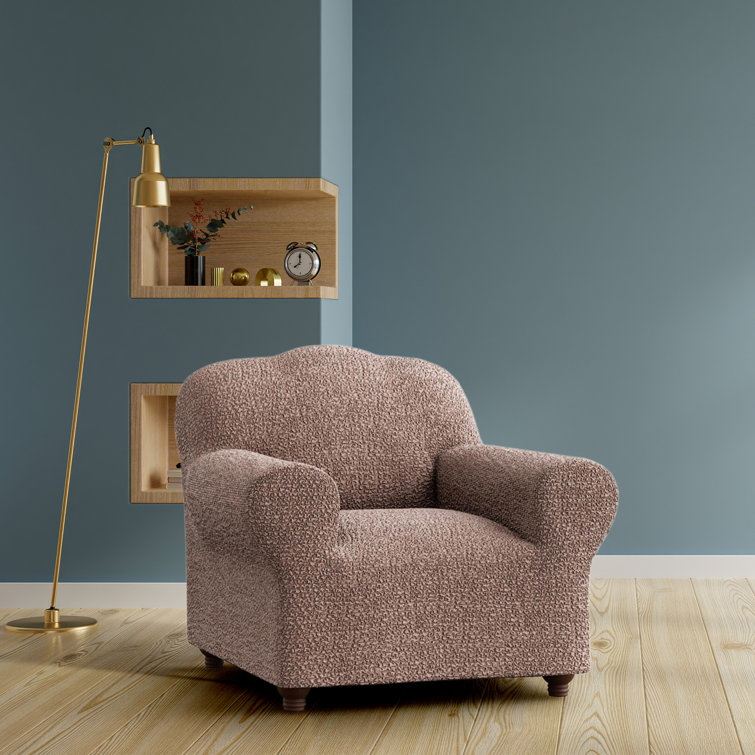 Camel Italianate Modern Stretch Armchair Slipcover, 21"-39" Wide