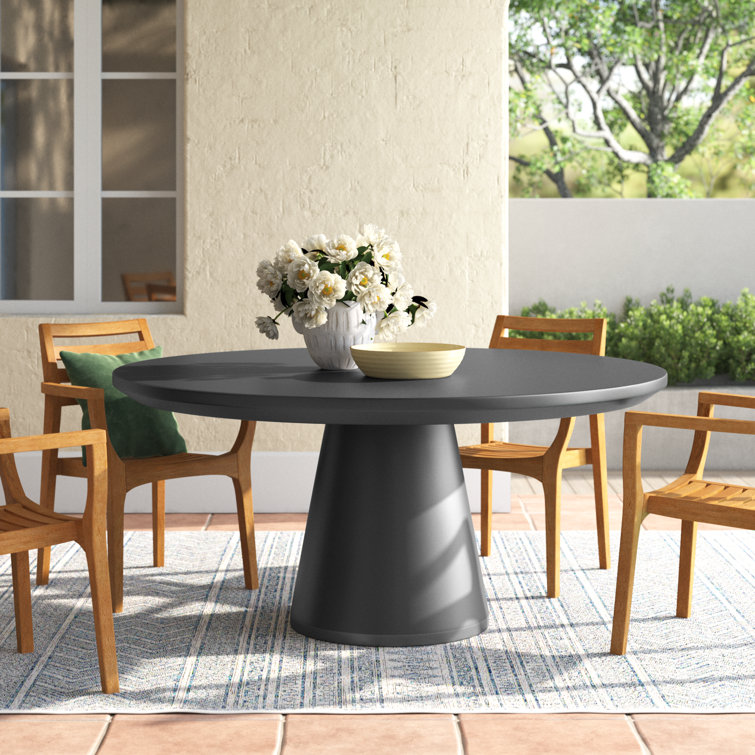 Delijah 27'' Dark Gray Concrete Dining Table for 8