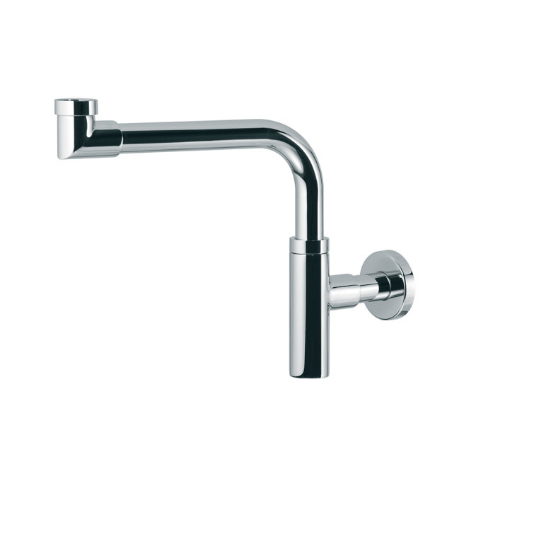 Polished Chrome Brass Decorative P-Trap for Bathroom