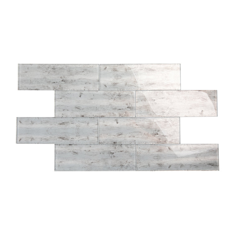 Silver Cedar 4x12 Glossy Glass Subway Tile