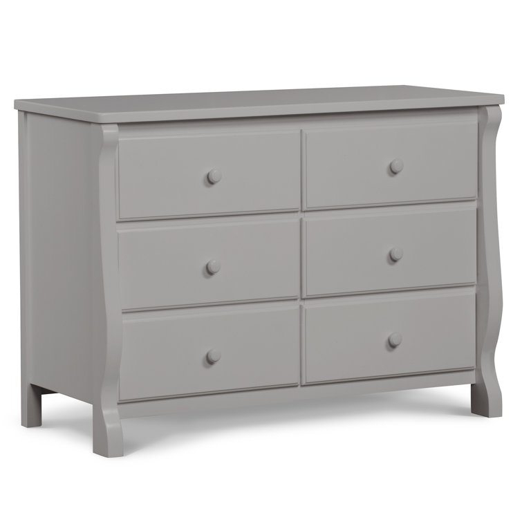 Gray Double Nursery Dresser with Interlocking Drawers