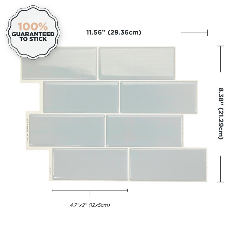 Metro Mia Gray Blue Peel and Stick Backsplash Tiles