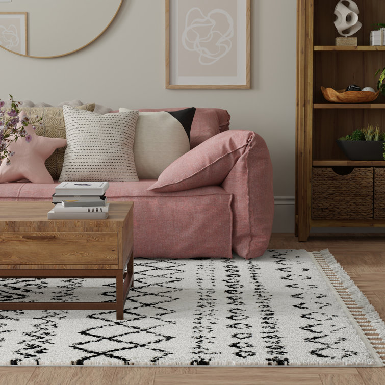 Whisper White 5' x 7' Shag Synthetic Area Rug