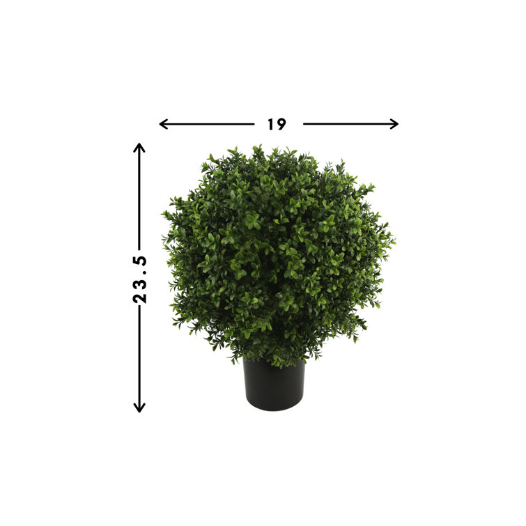 EverGreen UV-Resistant Plastic Boxwood Topiary in Pot Liner