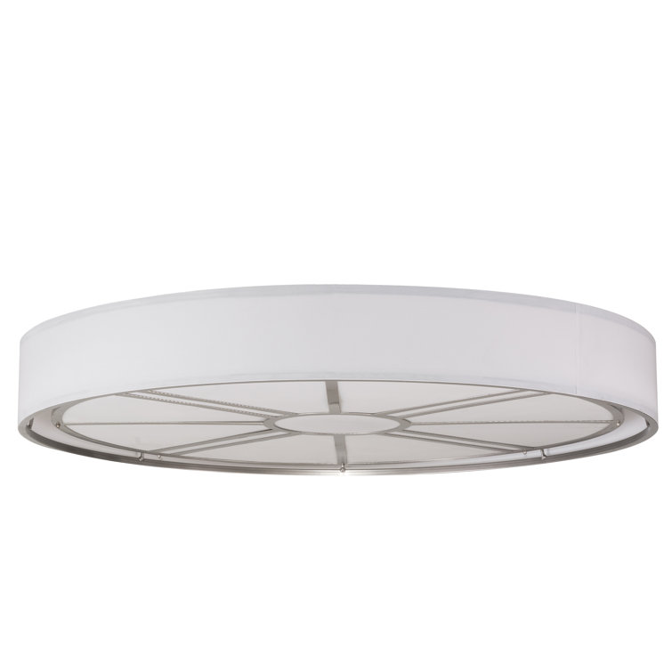 Milwaukee 60'' Nickel and Glass Drum Flush Mount Light