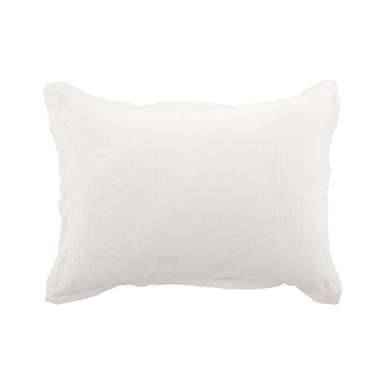 White Cotton Embroidered Standard Pillow Sham