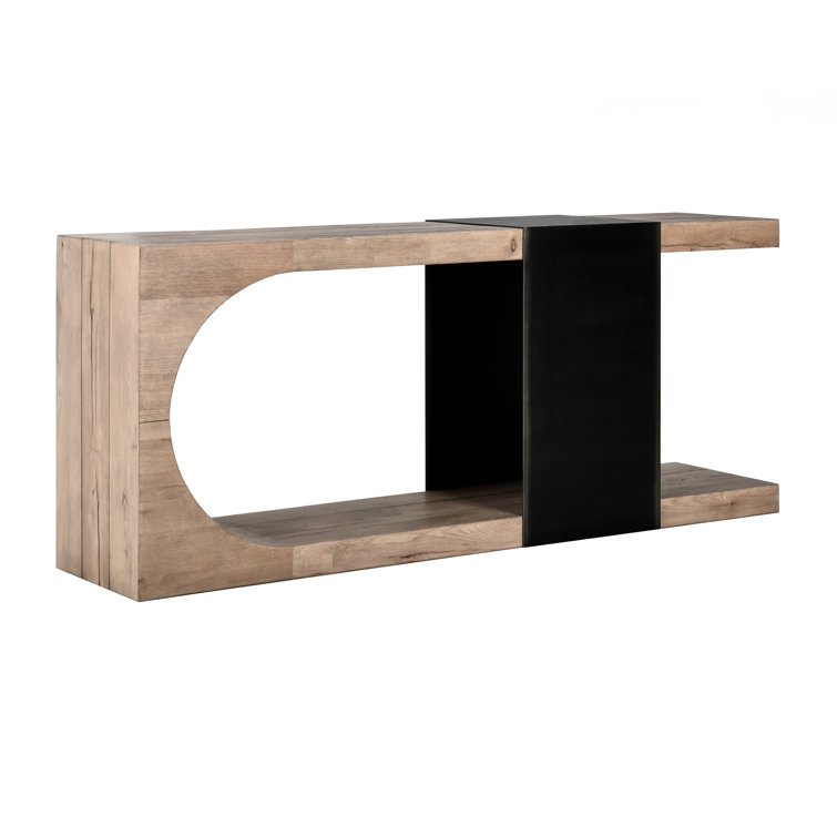Danica Rectangular Black and Brown Oak Console Table