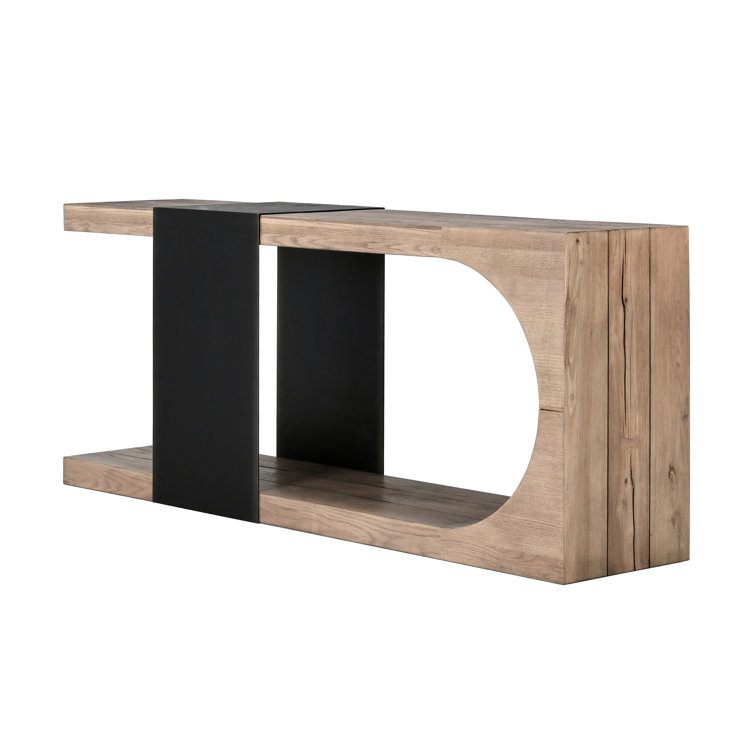 Danica Rectangular Black and Brown Oak Console Table