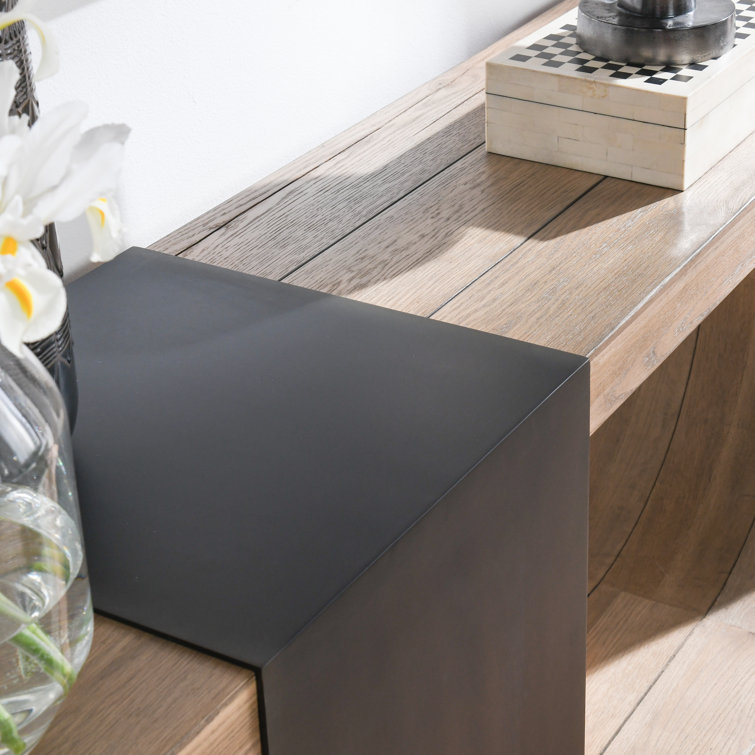Danica Rectangular Black and Brown Oak Console Table