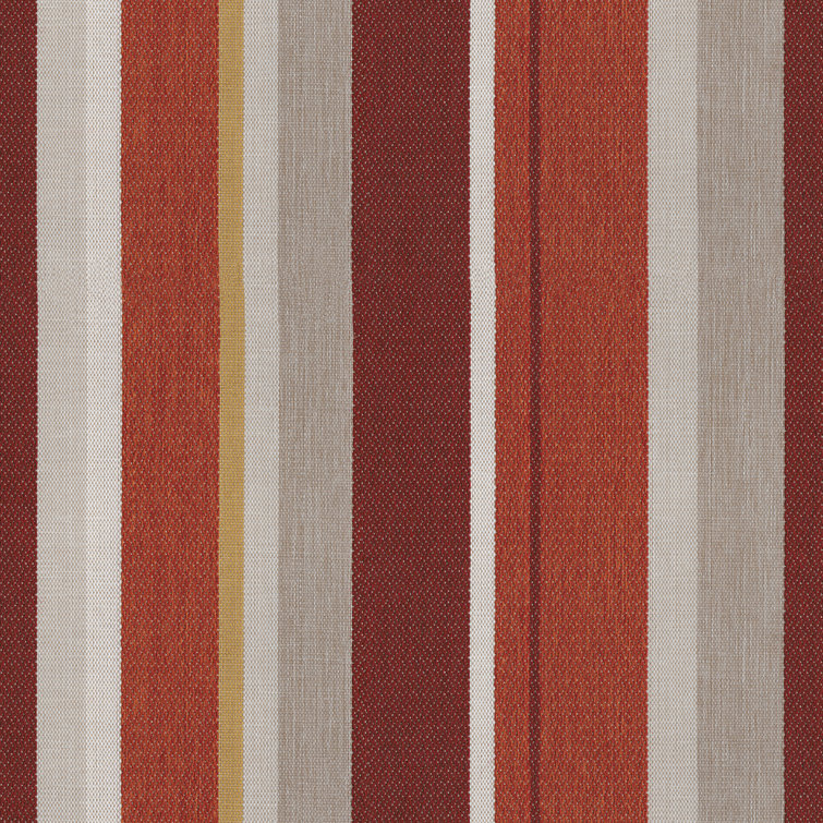 Brick and Beige Striped Olefin Square Outdoor Cushion Set