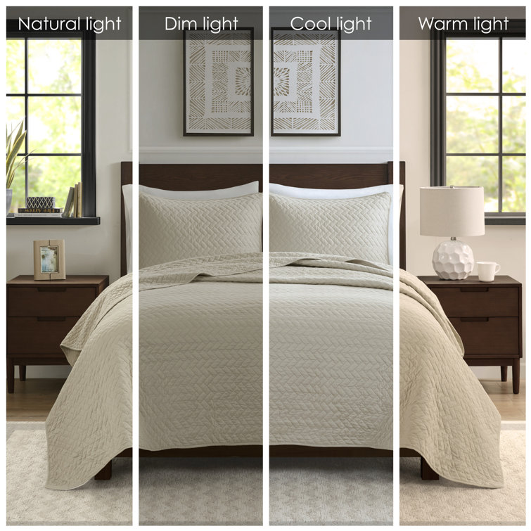 Luxurious Linen Velvet Queen Quilt and Sham Set