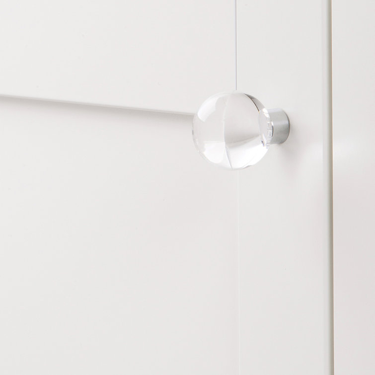 Clear Round Acrylic Cabinet Knob with Mounting Hardware