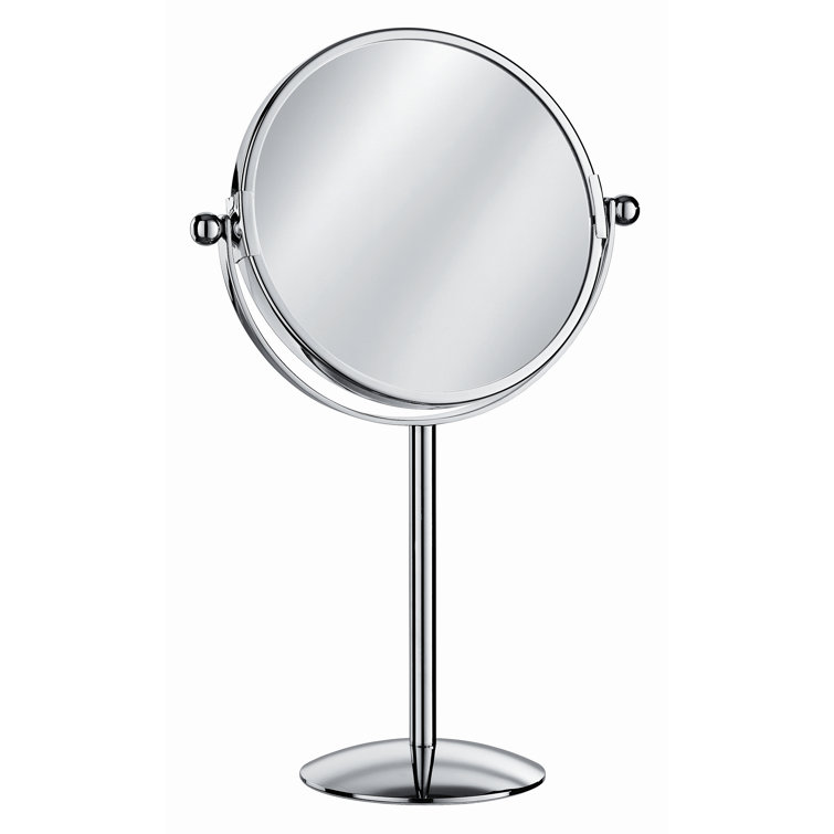 Polished Chrome 9'' Classic Free-Standing Magnifying Makeup Mirror