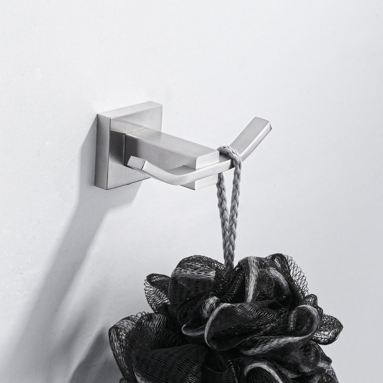 Brushed Nickel Wall Mounted Double Towel Hook