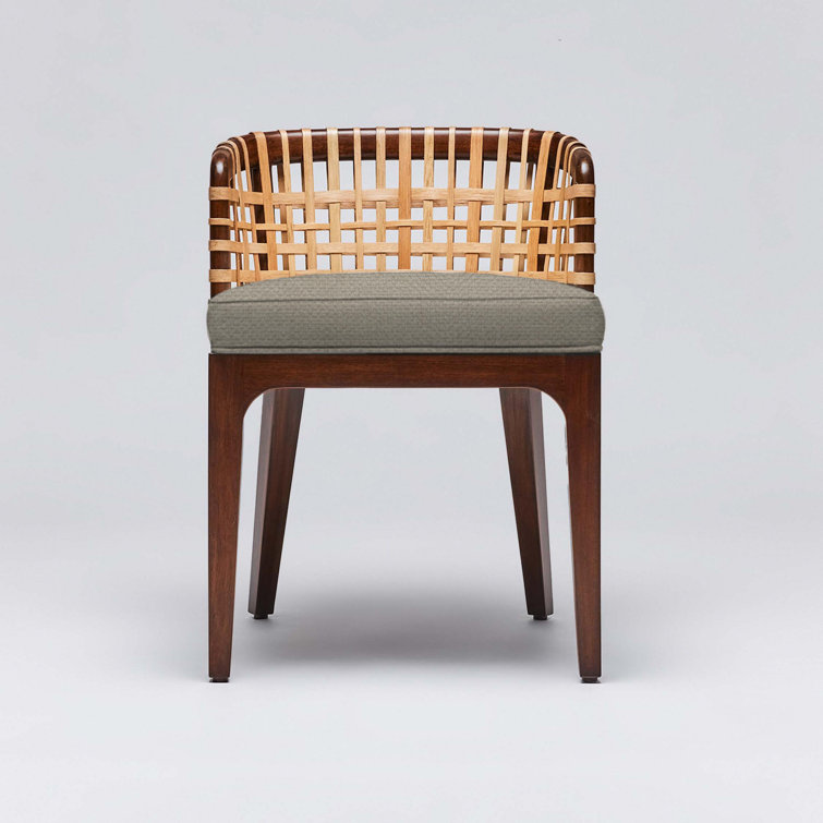 Chestnut Mahogany and Rattan Low Back Side Chair