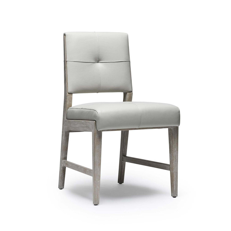 Cliffside Gray Mahogany Cloud Leather Upholstered Side Chair