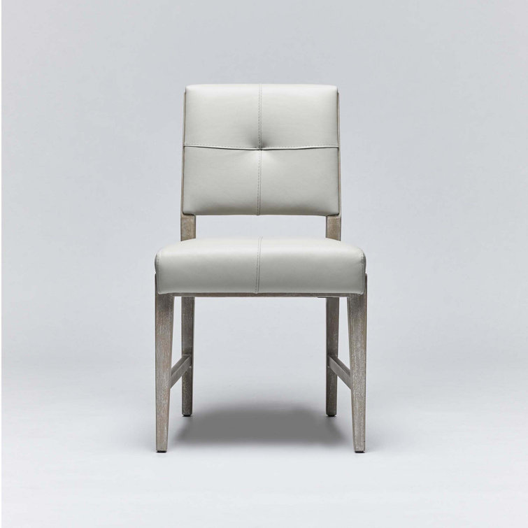 Cliffside Gray Mahogany Cloud Leather Upholstered Side Chair