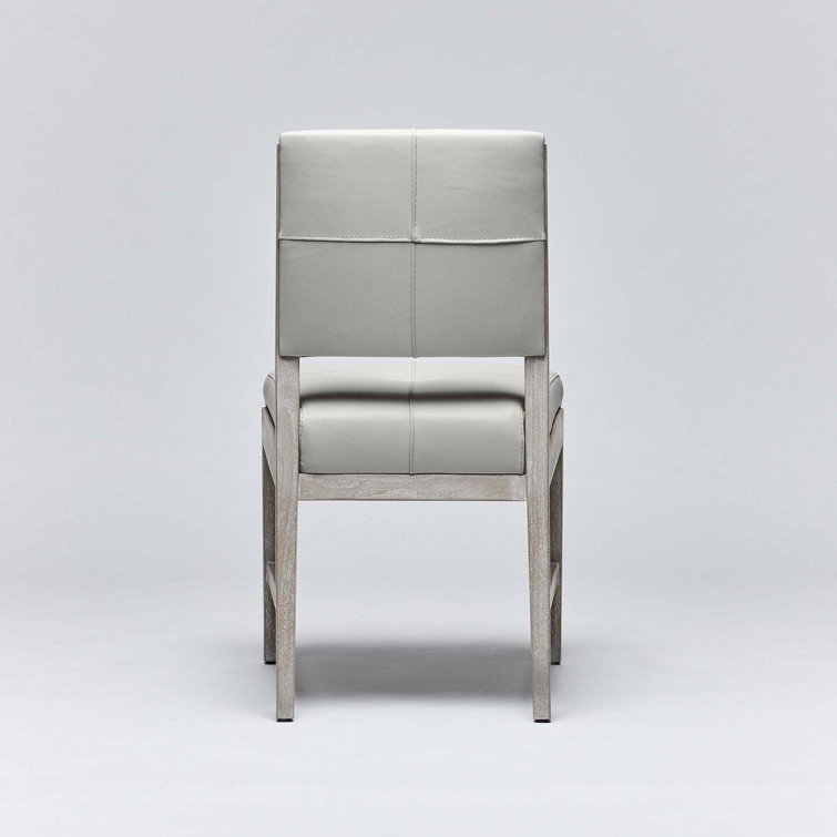 Cliffside Gray Mahogany Cloud Leather Upholstered Side Chair
