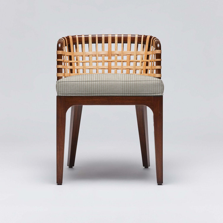 Chestnut Mahogany and Rattan Low Back Side Chair