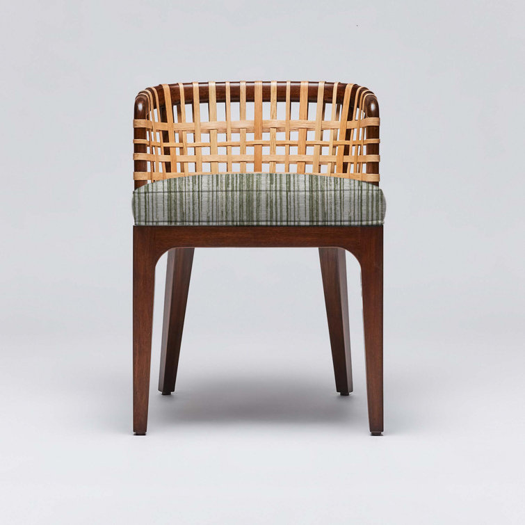 Chestnut Mahogany and Rattan Low Back Side Chair
