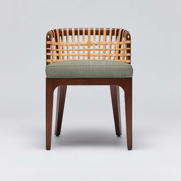 Chestnut Mahogany and Rattan Low Back Side Chair