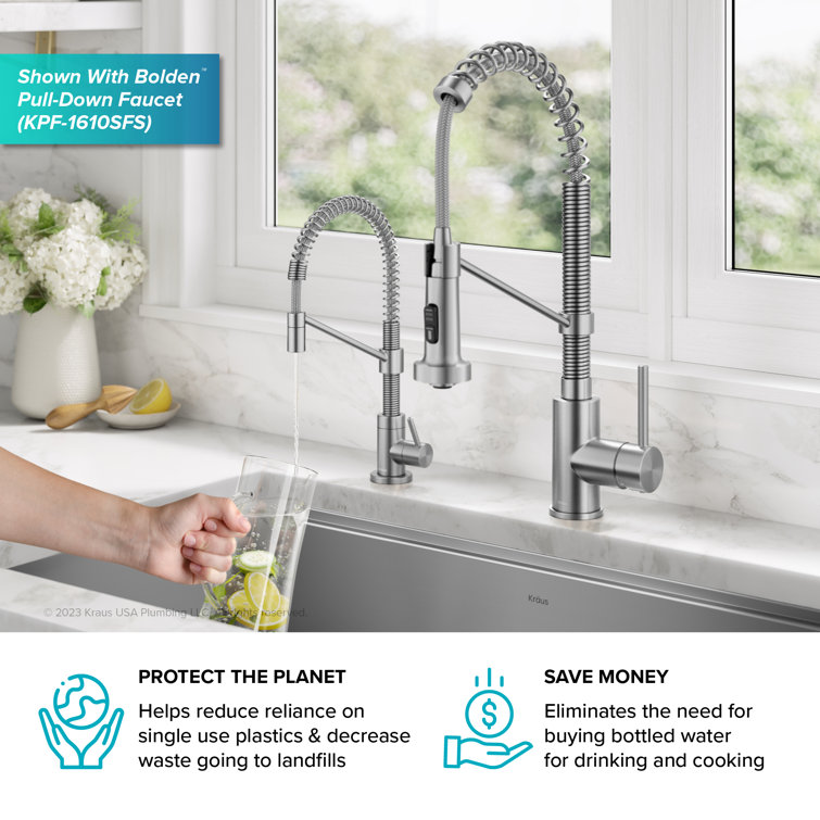 Spot-Free Stainless Steel Single Handle Drinking Water Filter Faucet