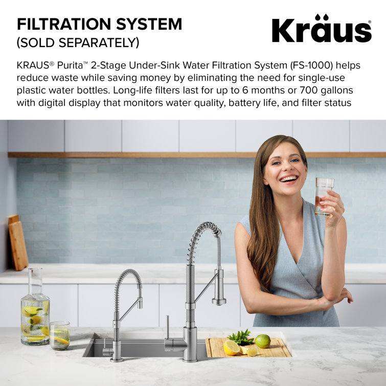 Spot-Free Stainless Steel Single Handle Drinking Water Filter Faucet