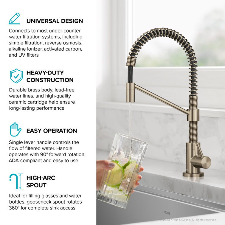 Bolden Antique Bronze Single Handle Filter Faucet with Pull-out Spray