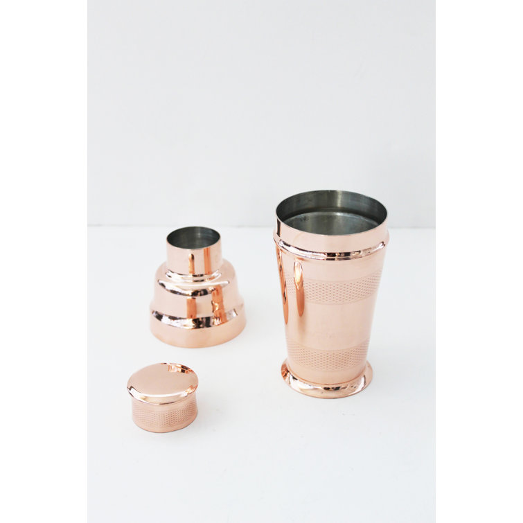 Vintage-Inspired Copper and Brass Cocktail Shaker