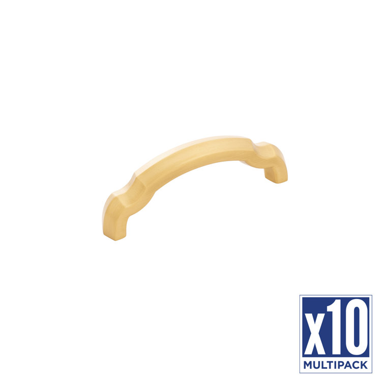 Brushed Golden Brass Traditional Cabinet Bar Pulls, 3" 10-Pack