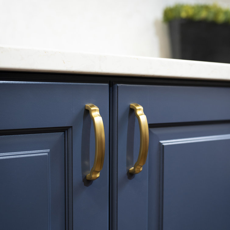 Brushed Golden Brass Traditional Cabinet Bar Pulls, 3" 10-Pack