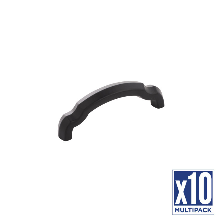 Matte Black Traditional Cabinet Pulls with Mounting Hardware, 10-Pack