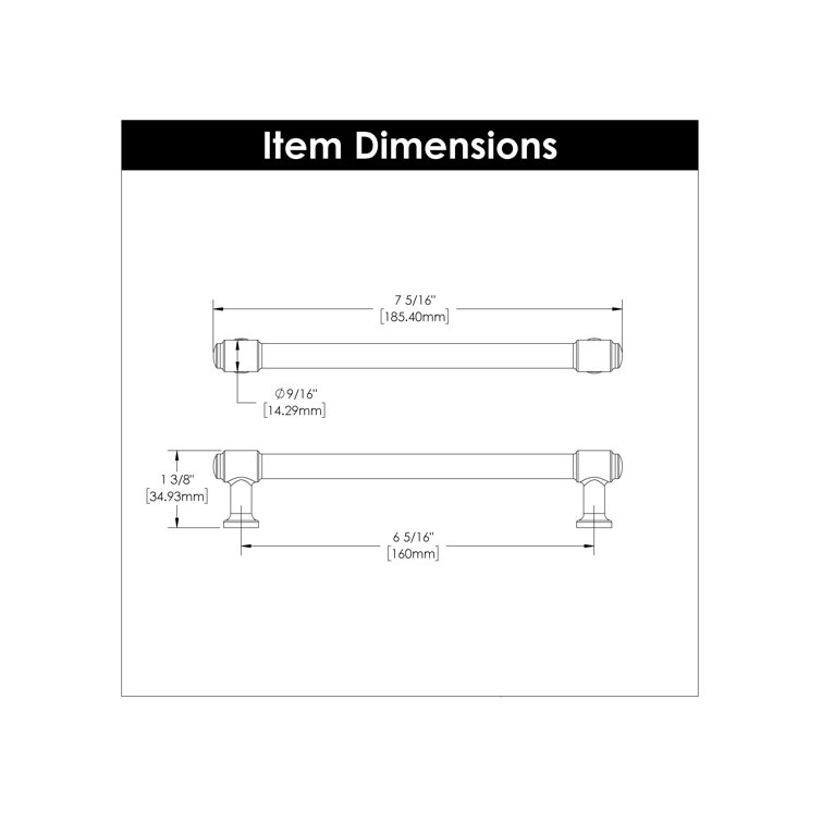 Champagne Bronze 6-5/16" Solid Core Kitchen Cabinet Pulls