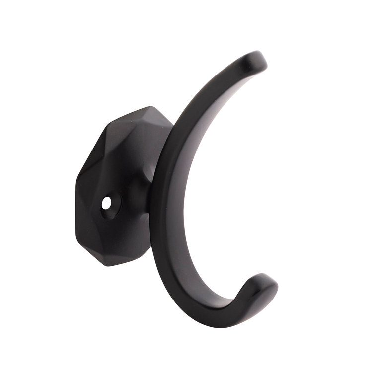 Matte Black Geometric Metal Wall Hooks, 5-Pack