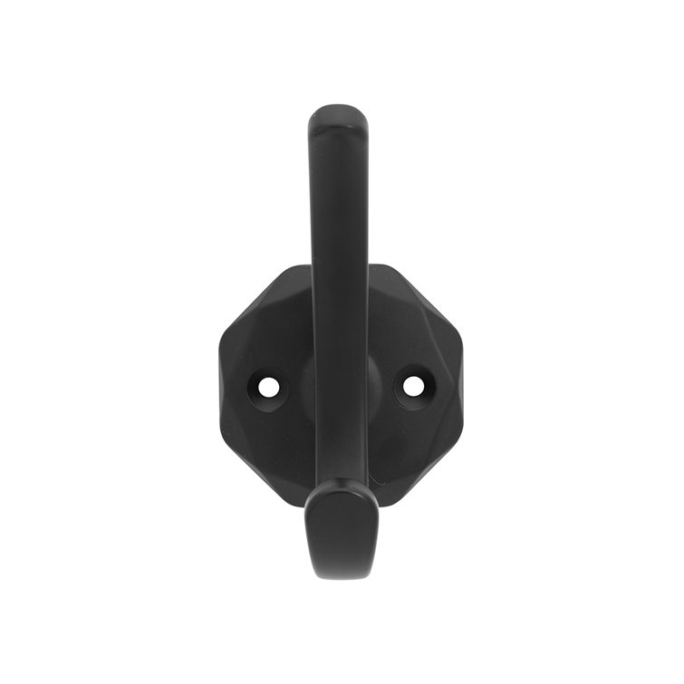 Matte Black Geometric Metal Wall Hooks, 5-Pack