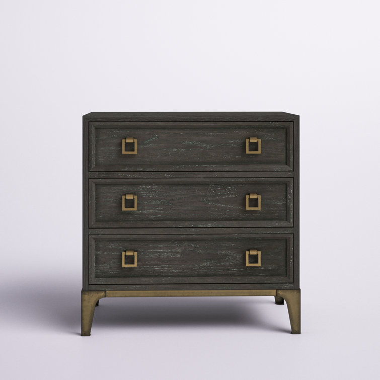 Edgewater Brown Transitional 3-Drawer Nightstand