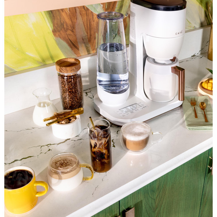Matte White Smart Drip Coffee Maker with Thermal Carafe