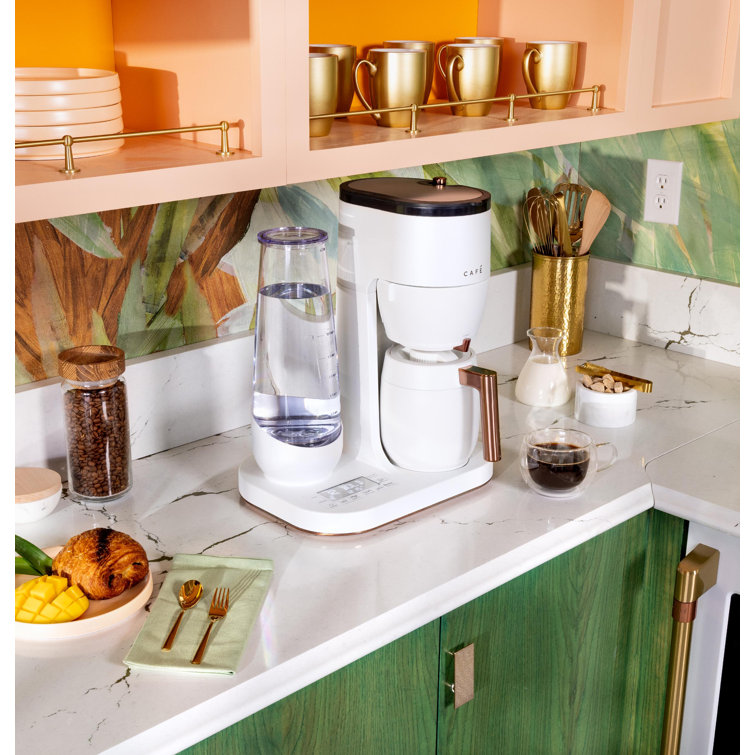 Matte White Smart Drip Coffee Maker with Thermal Carafe