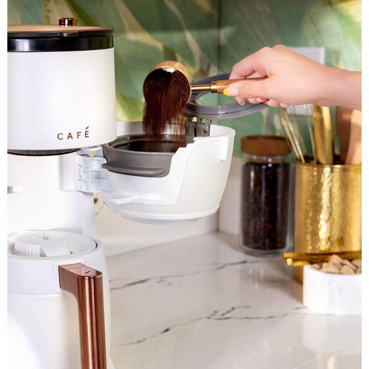 Matte White Smart Drip Coffee Maker with Thermal Carafe