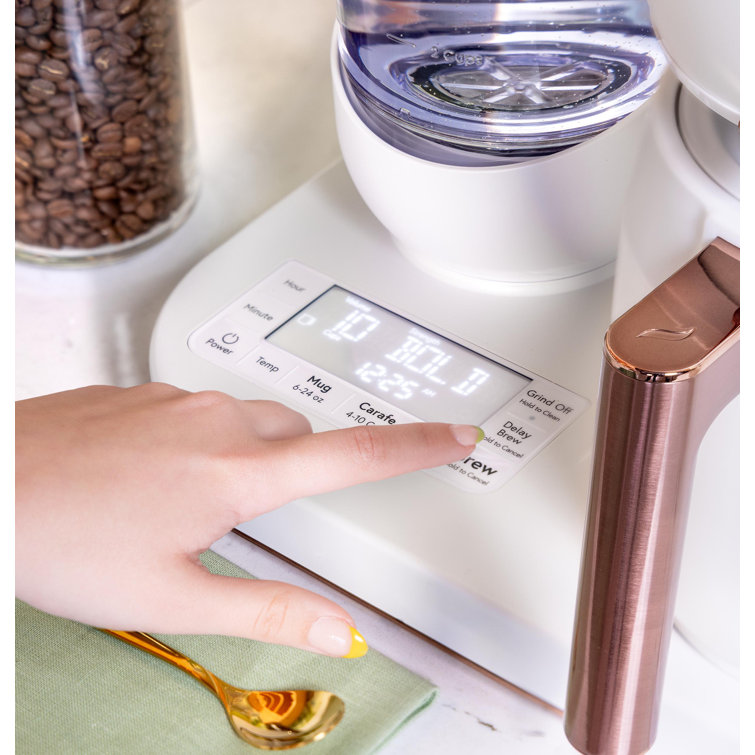 Matte White Smart Drip Coffee Maker with Thermal Carafe