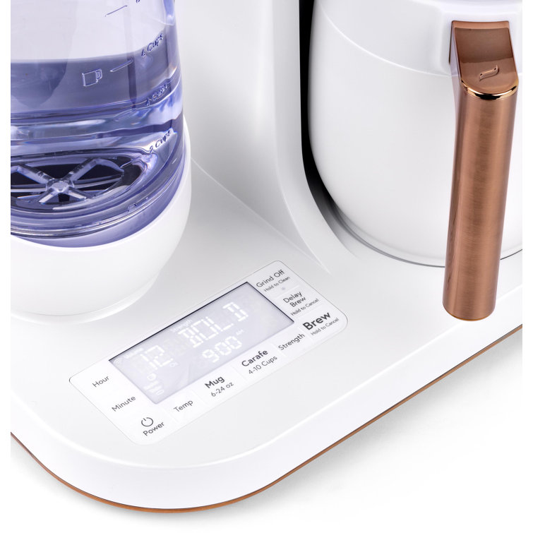 Matte White Smart Drip Coffee Maker with Thermal Carafe