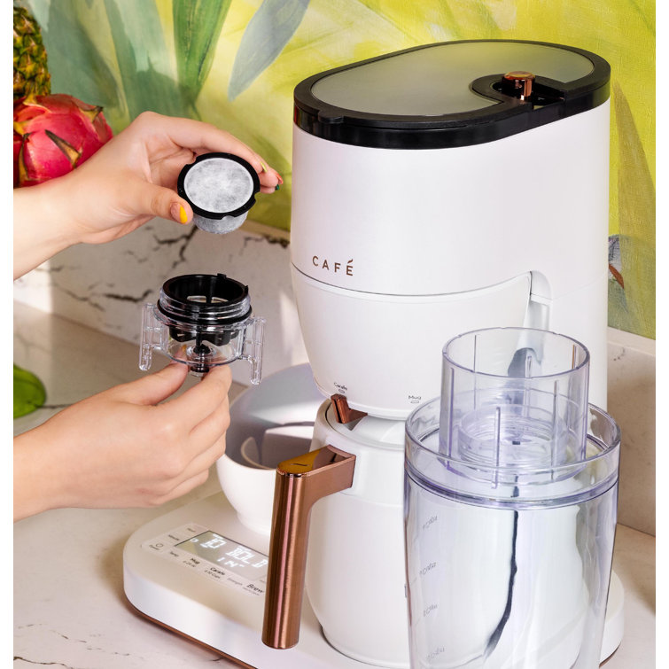 Matte White Smart Drip Coffee Maker with Thermal Carafe