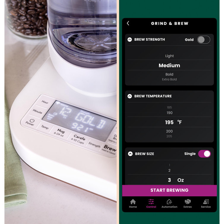 Matte White Smart Drip Coffee Maker with Thermal Carafe