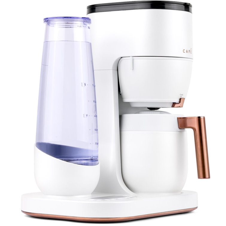 Matte White Smart Drip Coffee Maker with Thermal Carafe